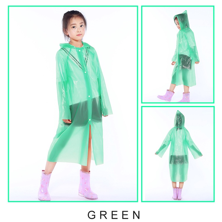 Áo mưa LEMONKID chất liệu PEVA thích hợp cho bé trai và bé gái đi du lịch ngoài trời