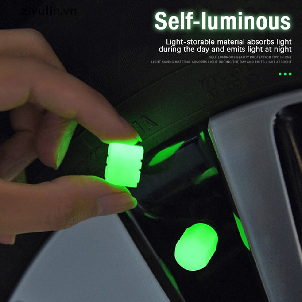 Bộ 4 Nắp Van Lốp Xe Phát Sáng ziyulin