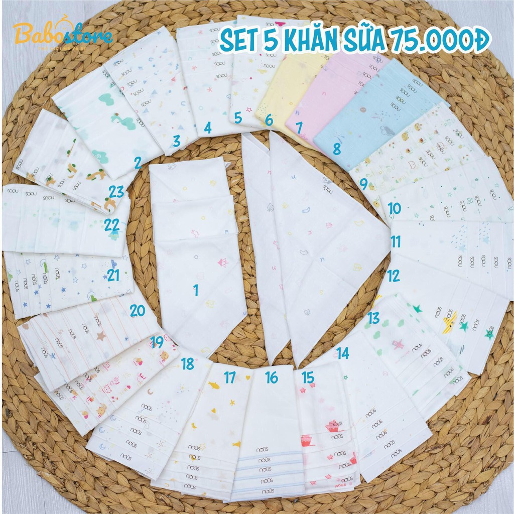 Khăn sữa Nous 5 cái/set