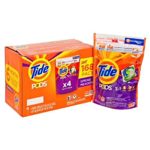 Viên giặt Tide Pods 3 In 1 Nước giặt xả Tide Mỹ dạng viên thơm quần áo (bịch 42 viên)