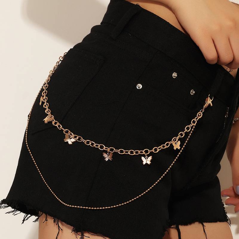 Chuỗi Dây Xích Kim Loại Đeo Thắt Lưng Quần Jeans Phong Cách Punk Cá Tính