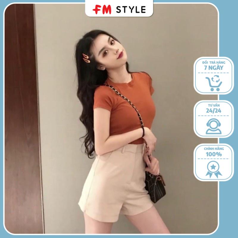 Áo thun nữ cổ tròn tay ngắn trơn fmstyle, áo thun tay lỡ nữ cổ tròn nhiều màu sắc | Fmstyle Shop 204