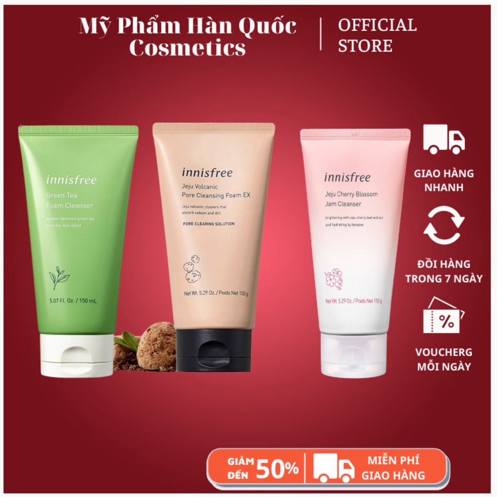 SỮA RỬA MẶT / INNISFREE / Trà Xanh Innisfree Green Tea Cleansing Foam 150ml – Mẫu Mới