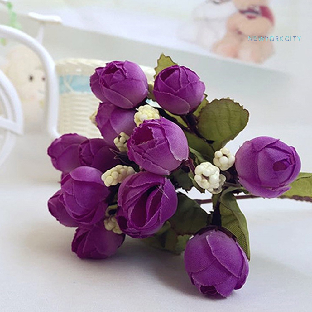 Bó Hoa Hồng Nhân Tạo 15 Bông Trang Trí 1 Cái