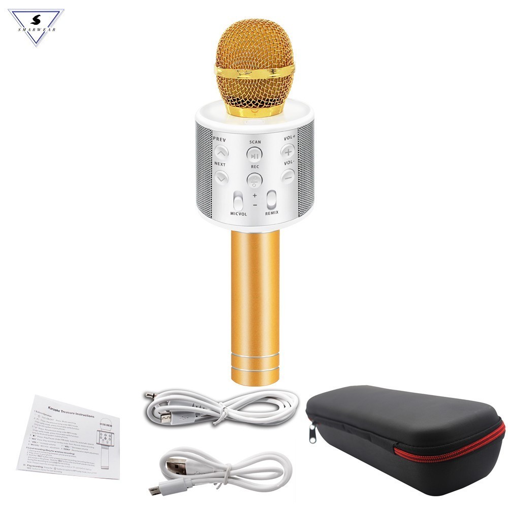 WS858 Mic Hát Karaoke Bluetooth Không Dây WS858 - Âm vang - Ấm - Chuẩn Mic hát Karaoke cầm tay mini - Trungdunggfh45