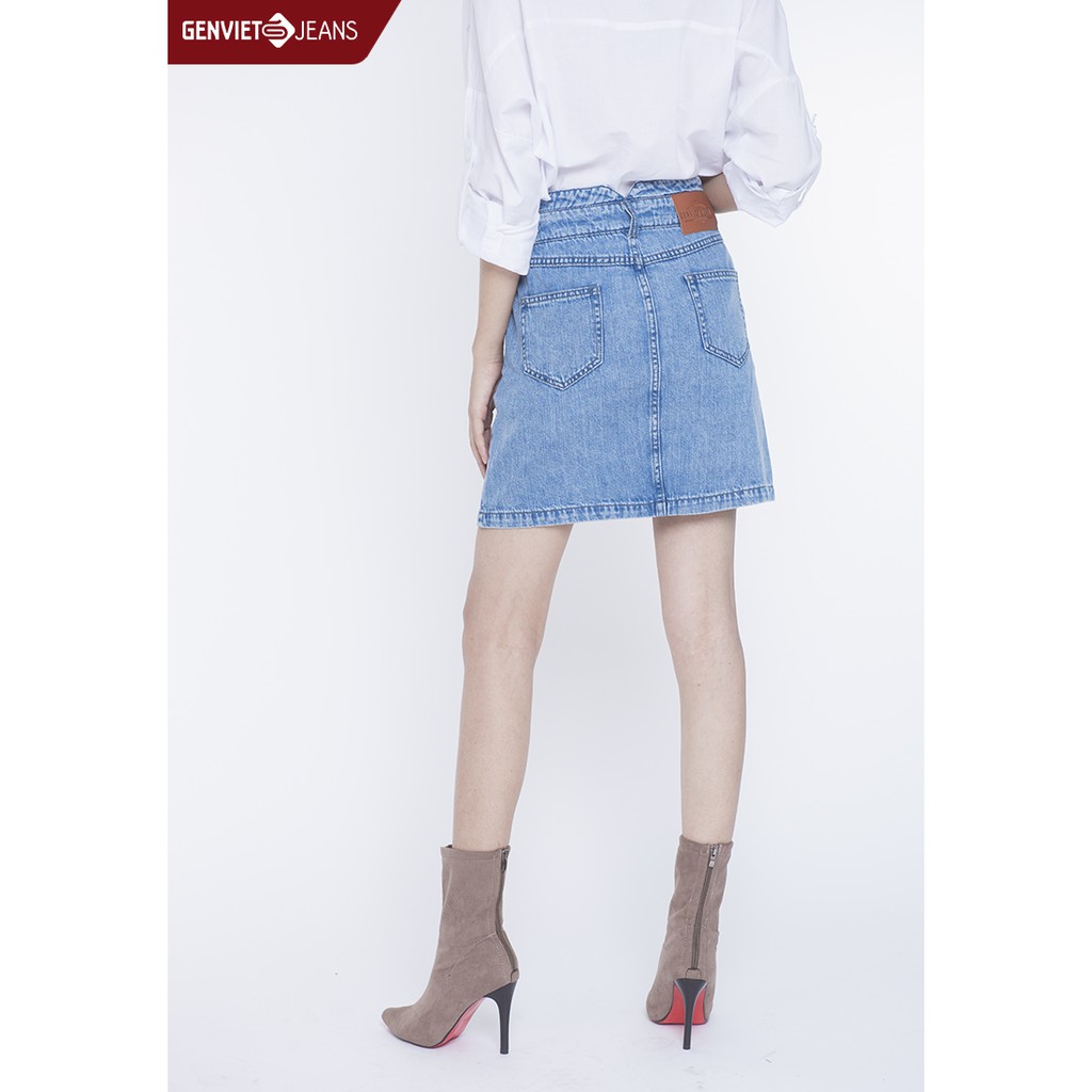 Zuýp jeans dáng A Nữ TJ228J869 GENVIET