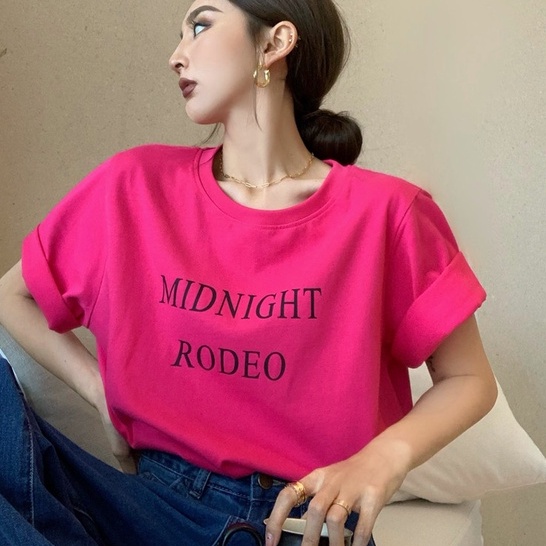 Áo Thun Nữ Ngắn Tay In Chữ Thời Trang