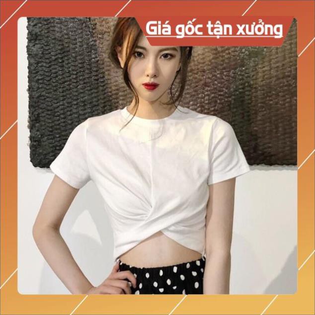 [Mã FAMAYWA2 giảm 10K đơn 50K] [HÌNH THẬT] ÁO THUN CROPTOP XOẮN EO