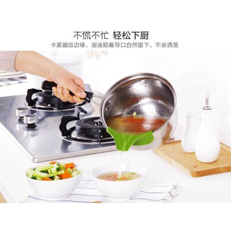 Dụng Cụ Đổ Nước Bằng Silicone Miệng Tròn Chống Tràn Cho Nhà Bếp