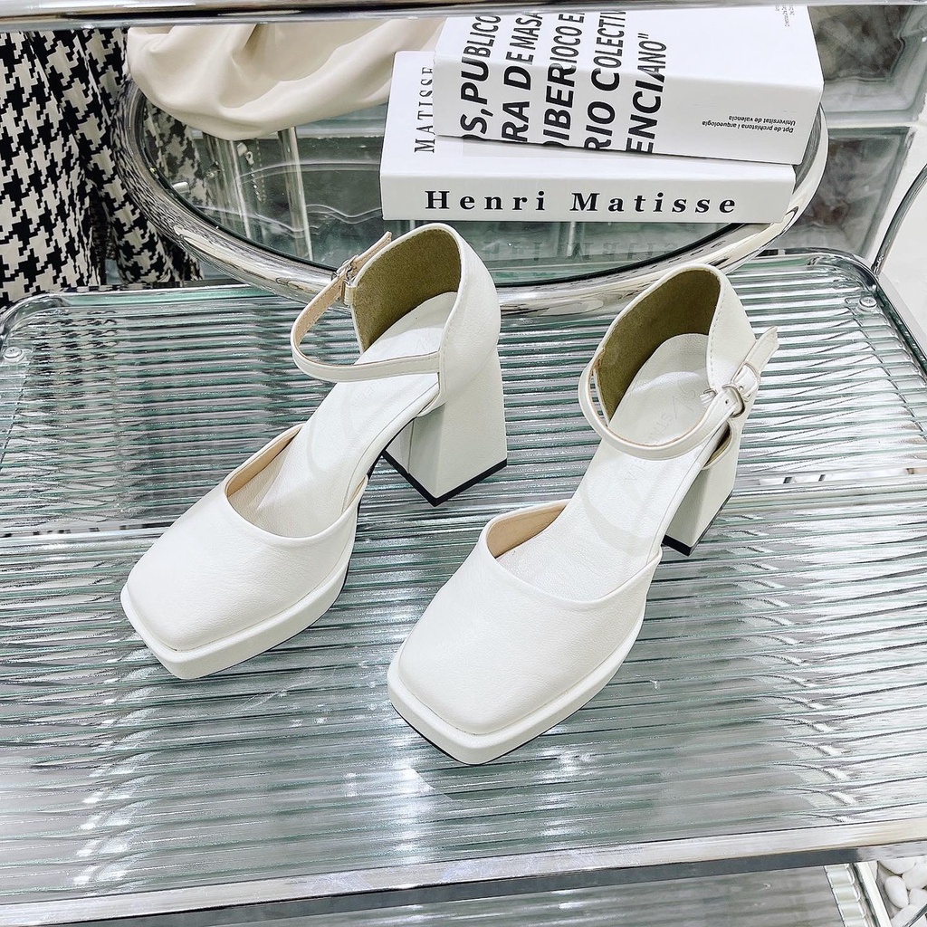 Giày cao gót nữ bít mũi gót vuông siêu xinh