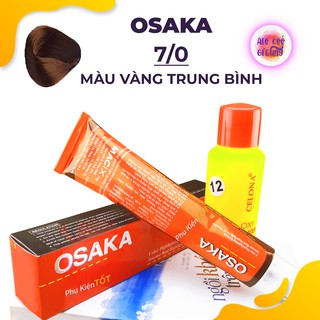 [ 7/0 -  Màu Vàng Trung Bình ] Thuốc Nhuộm Tóc Osaka Loại 100ml + Bình Oxy12 - 100ml