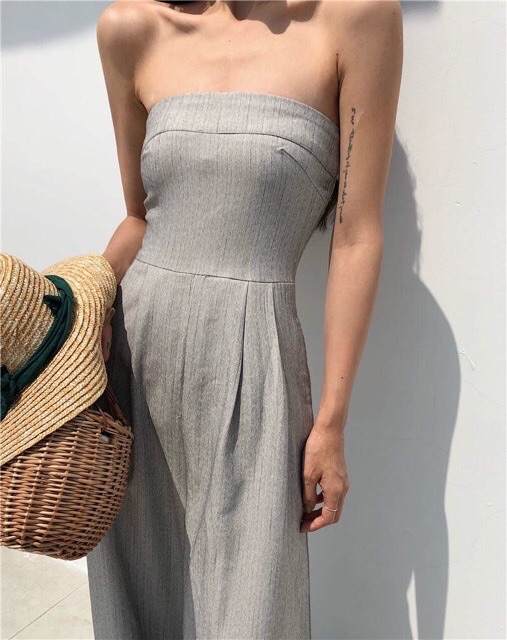 (j1) jumpsuit ulzzang ống rộng sang chảnh size s m