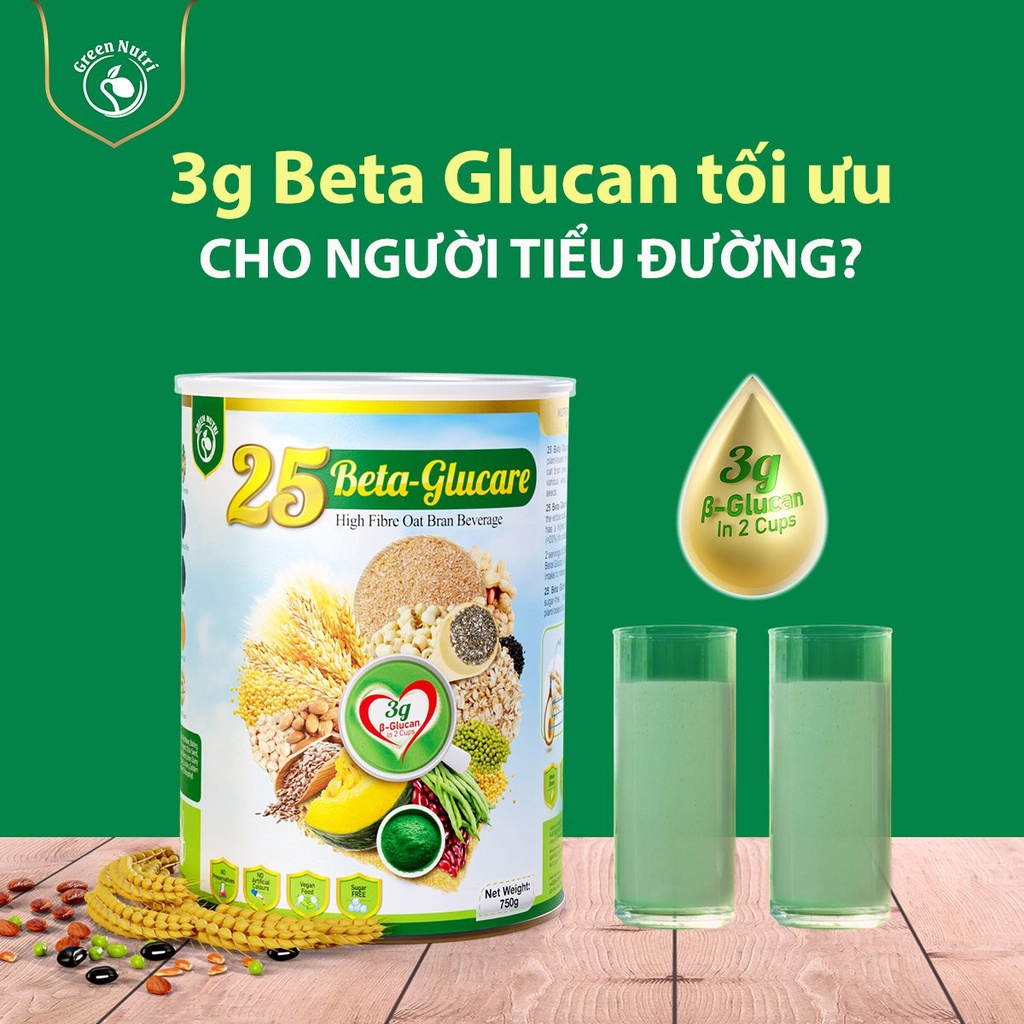 [Nhập khẩu 100%] 25 Beta Glucare  750g (Dinh dưỡng xanh cho người tiểu đường)