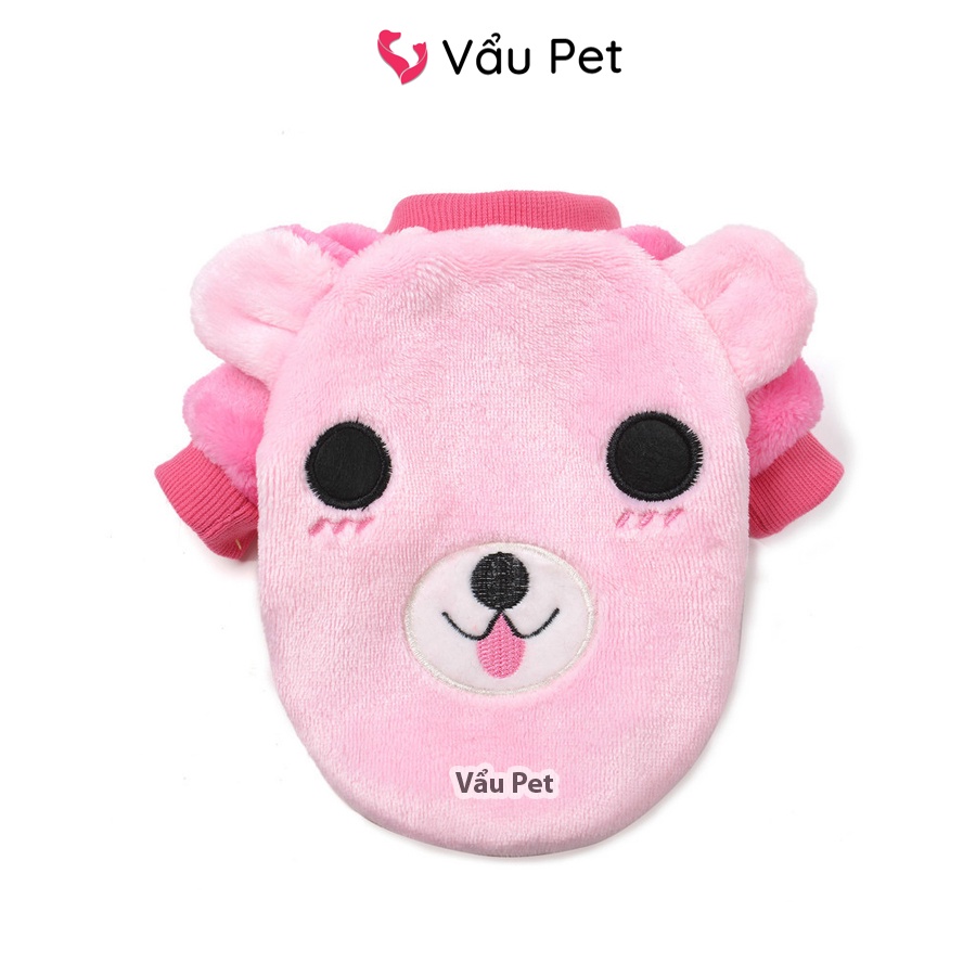 Áo cho chó mèo chất lông hình mặt thú mùa đông - Quần áo cho chó poodle, con, lớn, mèo, thú cưng Vẩu Pet Shop