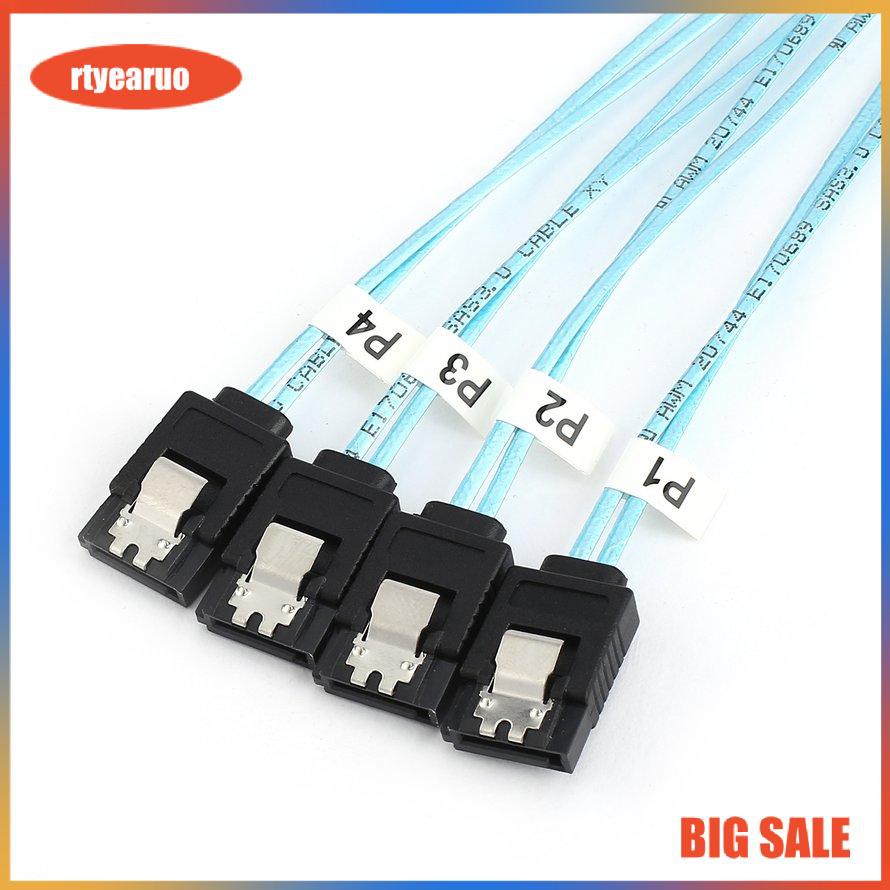 Mini SAS 4i SFF-8087 36P 36-Pin Male to 4 SATA 7-Pin Splitter Adapter Cable 0.5M