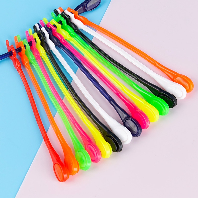 Set 12 Dây Giày Bằng Silicone Đàn Hồi Nhiều Màu Sắc Dành Cho Người Lớn Và Trẻ Em