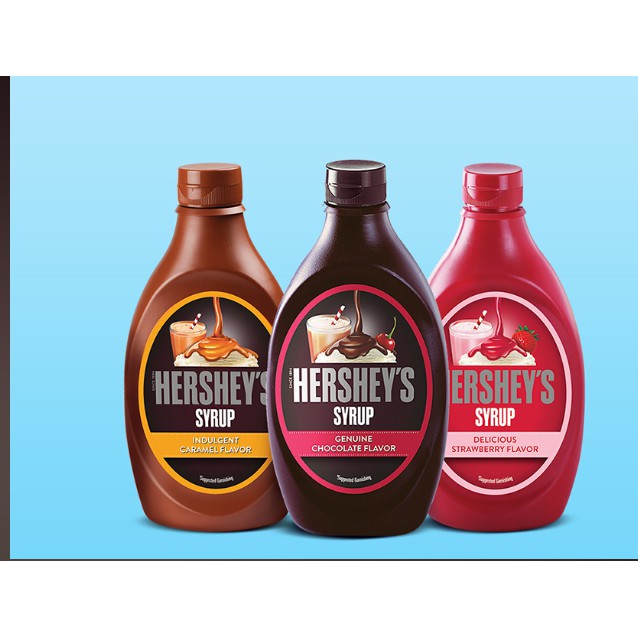 Sốt HERSHEY'S chai nhỏ 680g USA vị SOCOLA, DÂU, CARAMEL