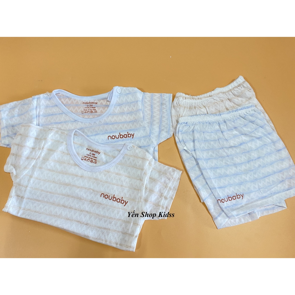 Bộ Cộc Thông Hơi Hàng Noubaby Kẻ Chéo Cho Bé (SP001230 )