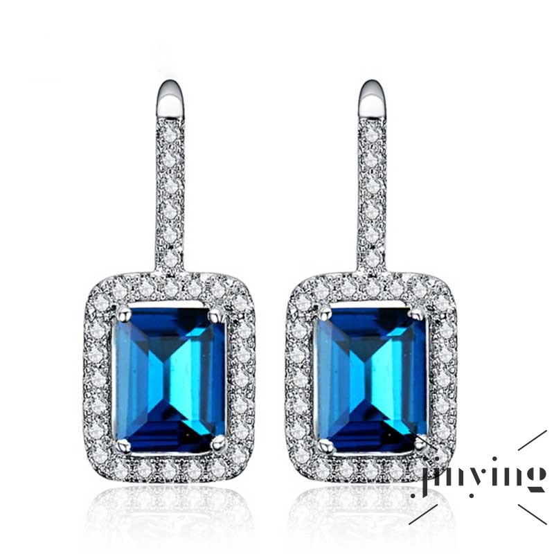 GETNOIVAS Hoa tai phong cách Vintage hình vuông đính Zircon sang trọng cho nữ