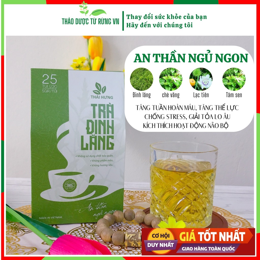 [Mã 267FMCGSALE giảm 8% đơn 500K] Trà Đinh Lăng Thái An Hưng An Thần Ngủ Ngon 25 Túi Lọc 125g Thảo Dược Từ Rừng VN | BigBuy360 - bigbuy360.vn