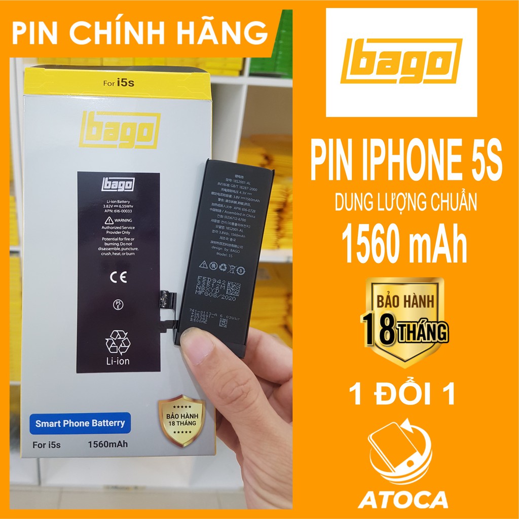 Pin iPhone 5S chính hãng Bago