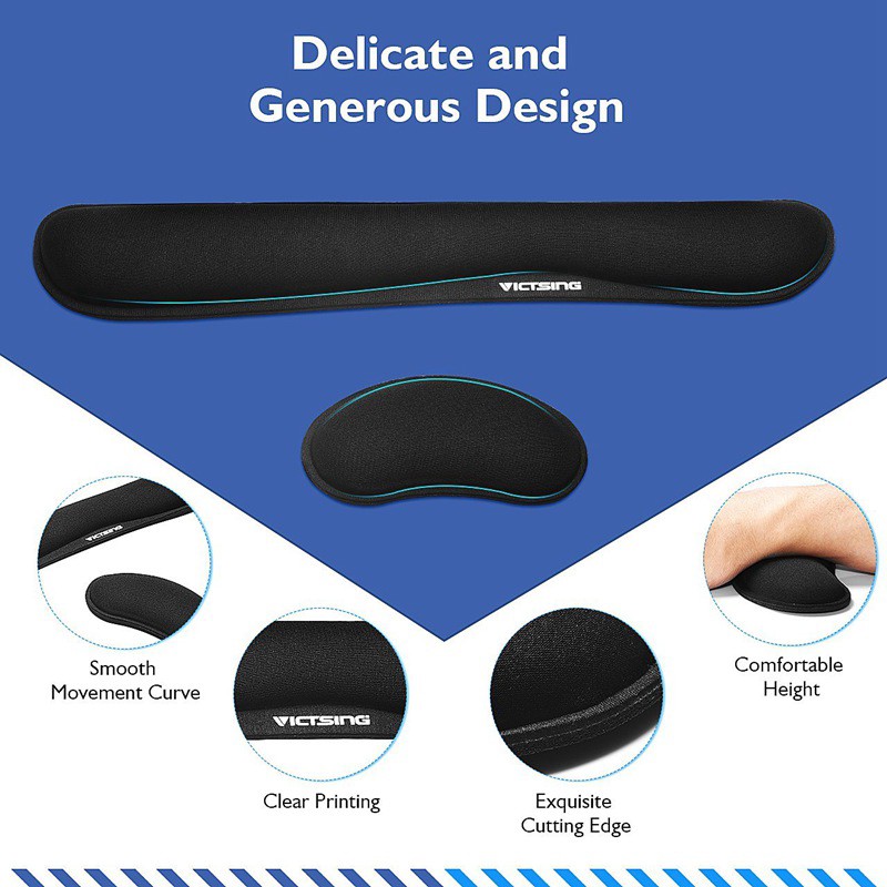 VICTSING Miếng Đệm Cổ Tay Chống Trượt Cho Bàn Phím Và Chuột Máy Tính 40cm | BigBuy360 - bigbuy360.vn