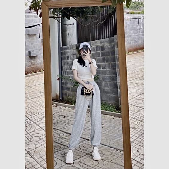 [BỘ THỂ THAO] Bộ Đồ Nữ Cotton, Set Trang Phục Áo Crotop Phối Quần Boom Cực Ngầu | BigBuy360 - bigbuy360.vn