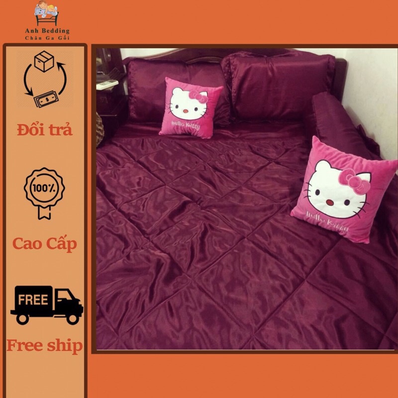 BỘ DRAP PHI LỤA THÁI TUẤN 1m6x2m 1m8x2m set đủ 5 món mền chần bông xịn