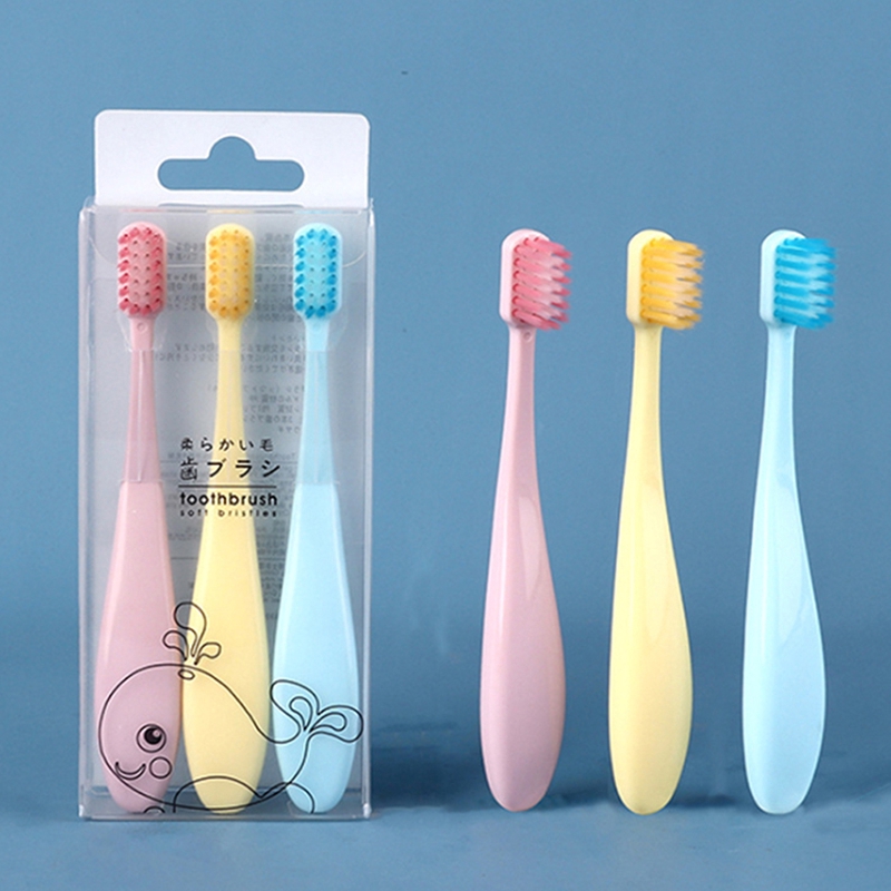 Set 3 Bàn Chải Đánh Răng Bằng Silicon Mềm Cho Bé