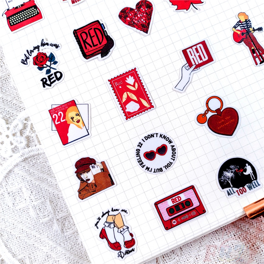 ★★★ Taylor Swift. Sticker Dán Trang Trí Sổ Tay Q-2 Mini Xinh Xắn Đáng Yêu ★★★ Set 48 Miếng Dán Trang Trí Album Thời Trang DIY