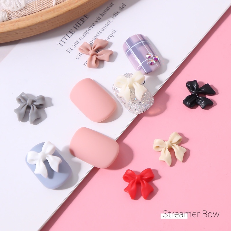 Set nơ 2 cánh nhiều màu trang trí đính móng nail - manh219