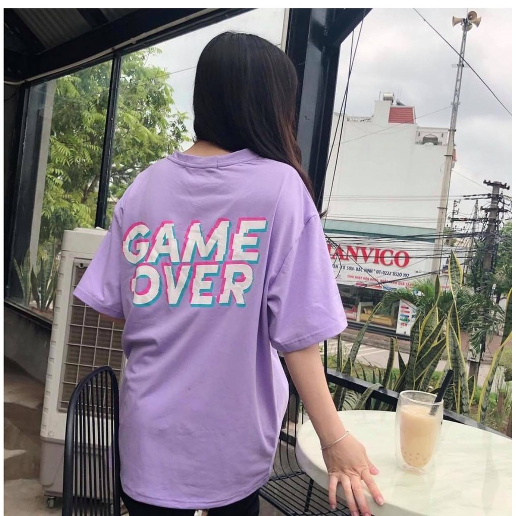[Mã WARN20 giảm 20k đơn 150k] Áo Thun GAME OVER Tím Unisex | BigBuy360 - bigbuy360.vn
