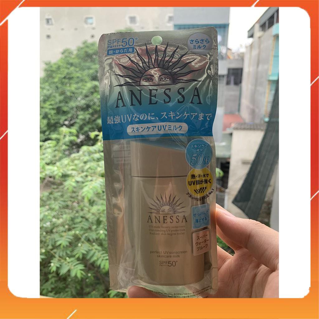 Kem chống nắng bảo vệ da hoàn hảo Anessa Perfect UV Sunscreen Skincare Milk 60ml, Sữa chống nắng SPF50+