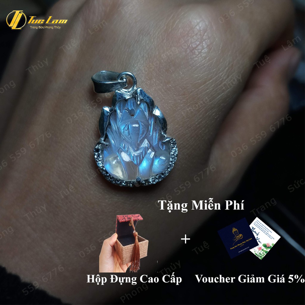 Mặt  Dây Chuyền Cửu Vỹ Hồ Ly Moonstone Cầu Tình Duyên