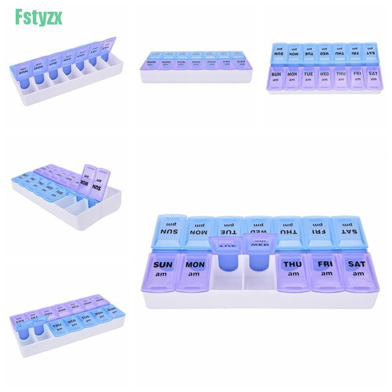 fstyzx 7 Day Weekly Pill Medicine Box Holder Storage Container Case Portable