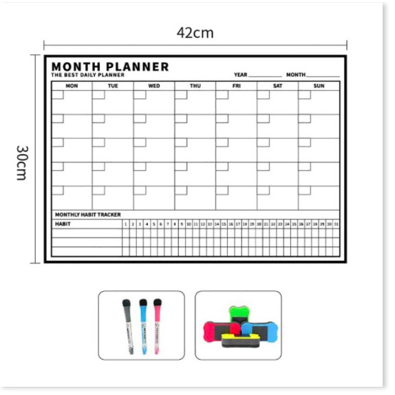 🆕 Bảng kế hoạch treo tường từ tính Magnetic Planner - Công cụ quản lý công việc hiệu quả
