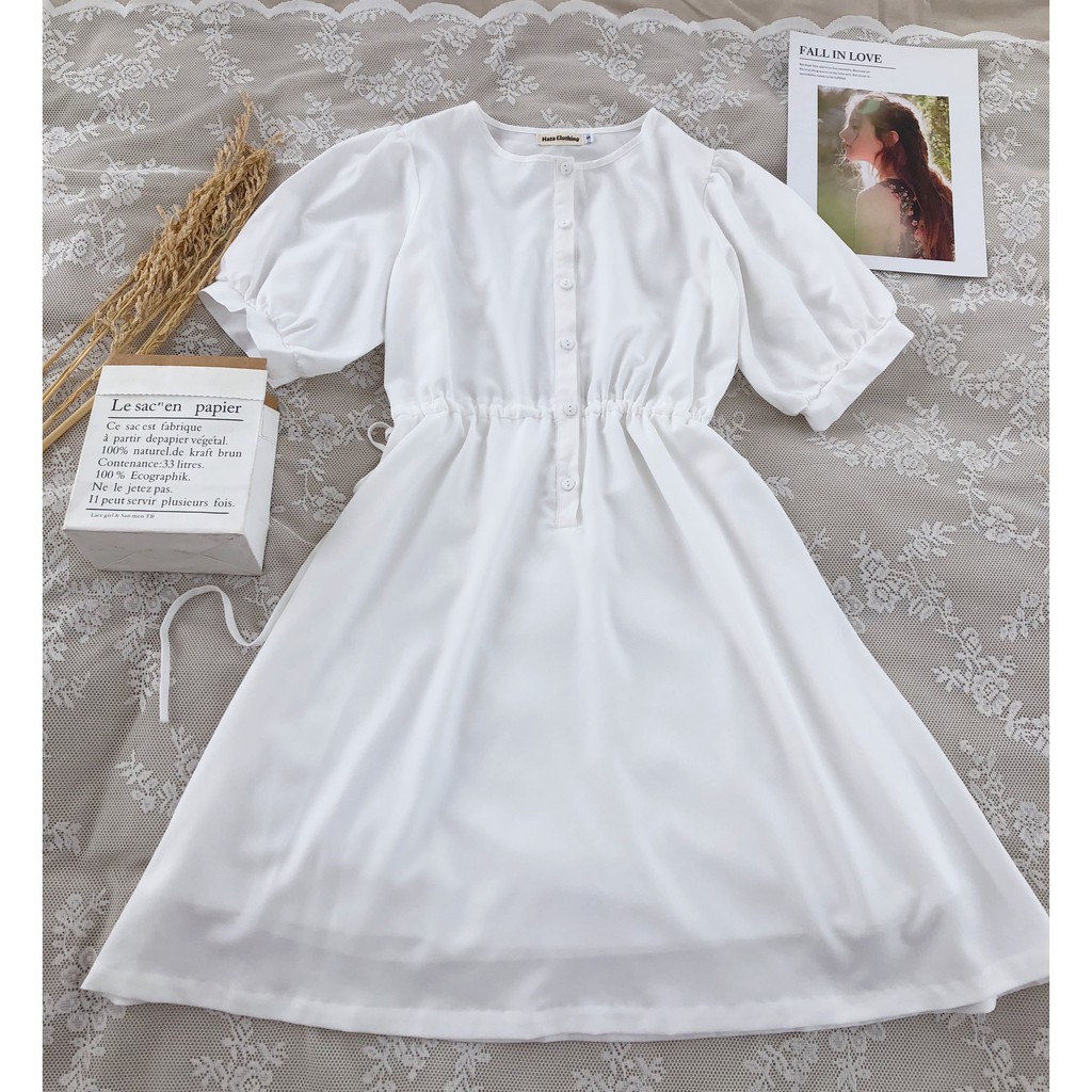 Đầm trắng rút eo siêu xinh | BigBuy360 - bigbuy360.vn