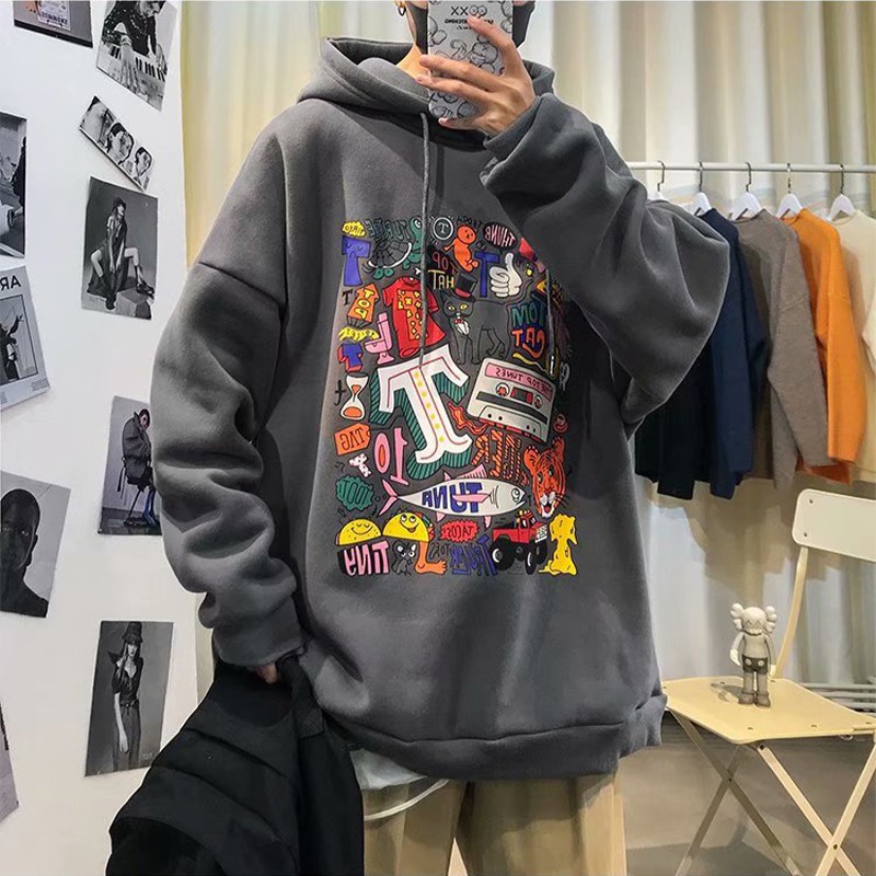 Áo khoác Hoodie Nam Nữ phong cách Harajuku nỉ bông đẹp và ấm New thu đông 2021 | BigBuy360 - bigbuy360.vn