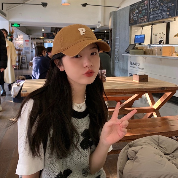 Nón lưỡi trai cotton in họa tiết chữ thời trang