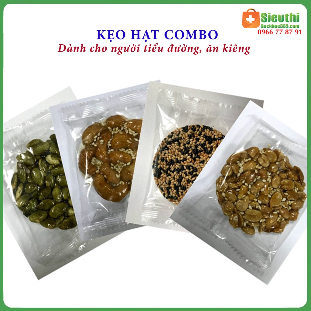 Kẹo cho người tiểu đường, ăn kiêng, kẹo hạt dinh dưỡng cao cấp Premi craker hộp 180g Siêu Thị Sức Khoẻ 365