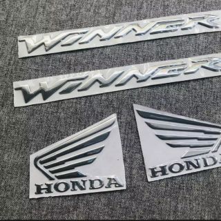Combo. Bộ tem chữ xe Honda cánh chim Winner .chất liệu nhựa dẻo. Màu bạc