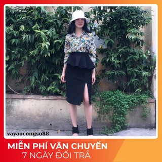 (Eo từ 60-78cm) CHÂN VÁY PEPLUM XẺ TRƯỚC FREESIZE