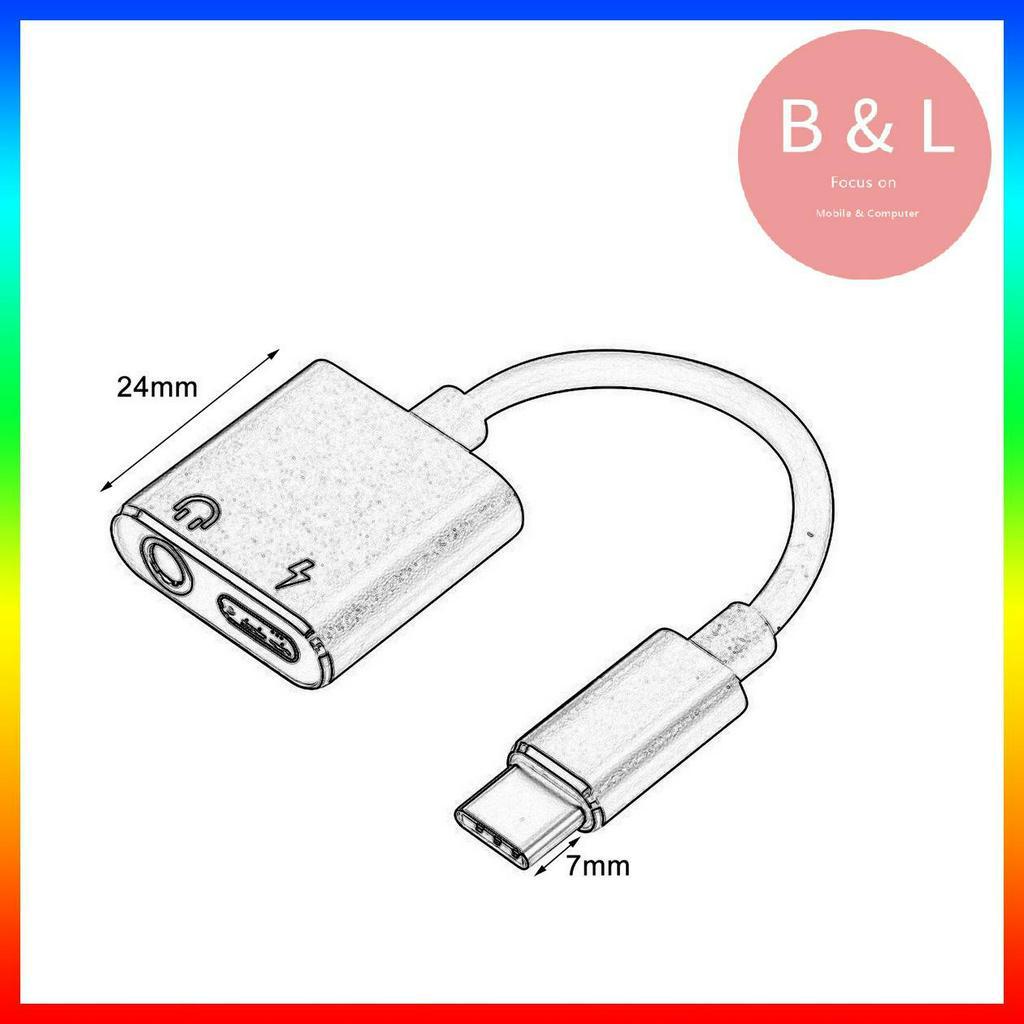 Cáp chuyển đổi Usb Type C sang giắc cắm 3.5mm 2 trong 1