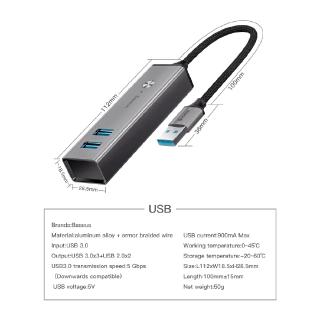 BASEUS Hub Chia 5 Cổng Usb Cho Macbook Pro Surface Pro 6