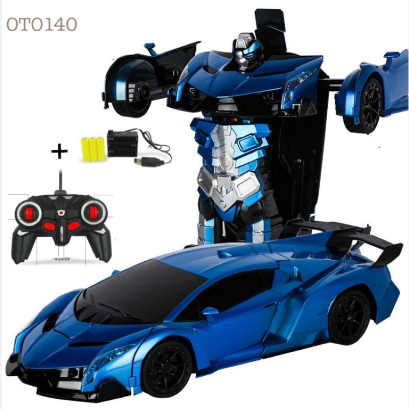 Xe Oto điều khiển từ xa Biến Hình Thành Robot Fullbox , Có Sạc Pin, Tặng 3 Pin Theo Hãng, Xe Đua Đồ Chơi Bé Trai