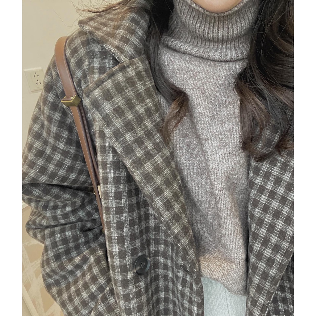 (Ảnh thật) Audrey Khoác dạ kẻ nhỏ lót chần bông 624 | BigBuy360 - bigbuy360.vn