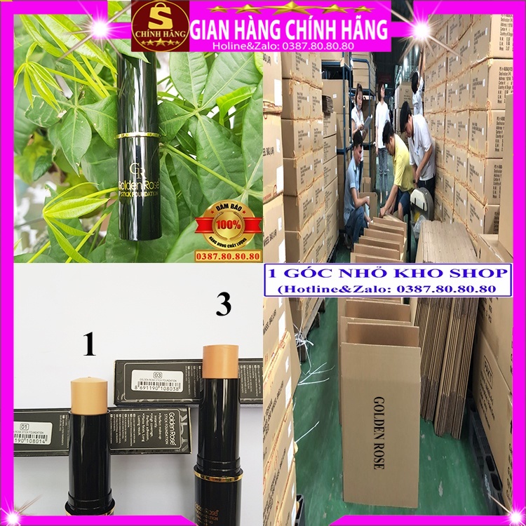 Kem phấn nền kiềm dầu che khuyết điểm nâng tone dạng thỏi chính hãng Golden Rose cho da dầu mụn khô nhạy cảm CC BB cream