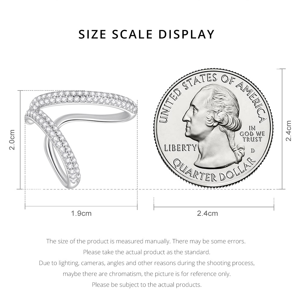 1 Bông Tai Bamoer bạc 925 Hai Lớp Thời Trang Cá Tính Dành Cho Nữ