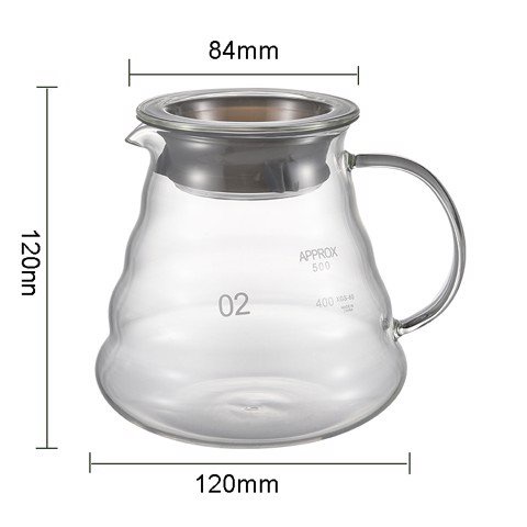 Bình đựng coffee thủy tinh Borosilicate 500ml