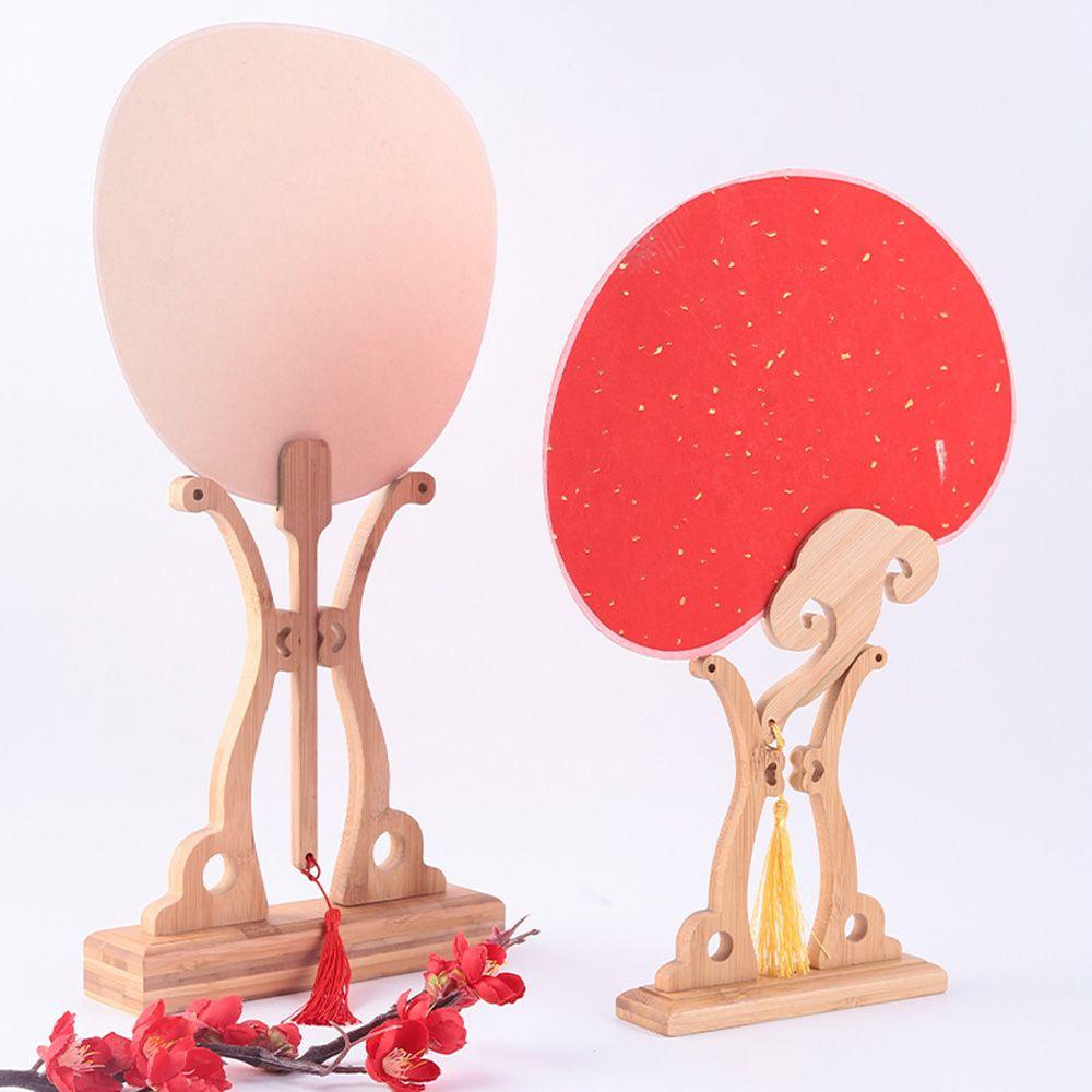 Giá Đỡ Quạt Cầm Tay Bằng Gỗ Hình Tròn Trang Trí Tiệc Cưới
